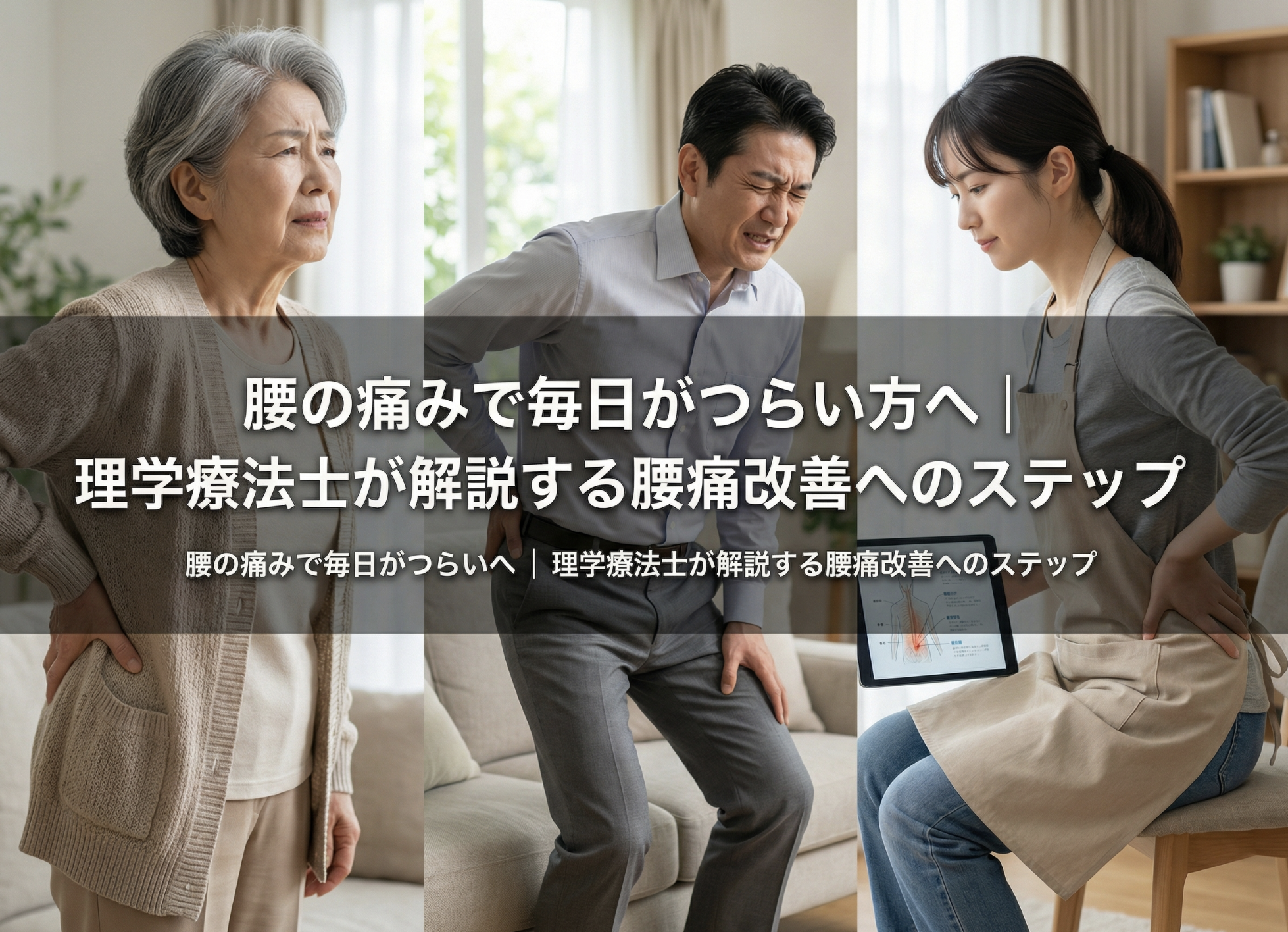 腰の痛みで毎日がつらい方へ｜理学療法士が解説する腰痛改善へのステップ