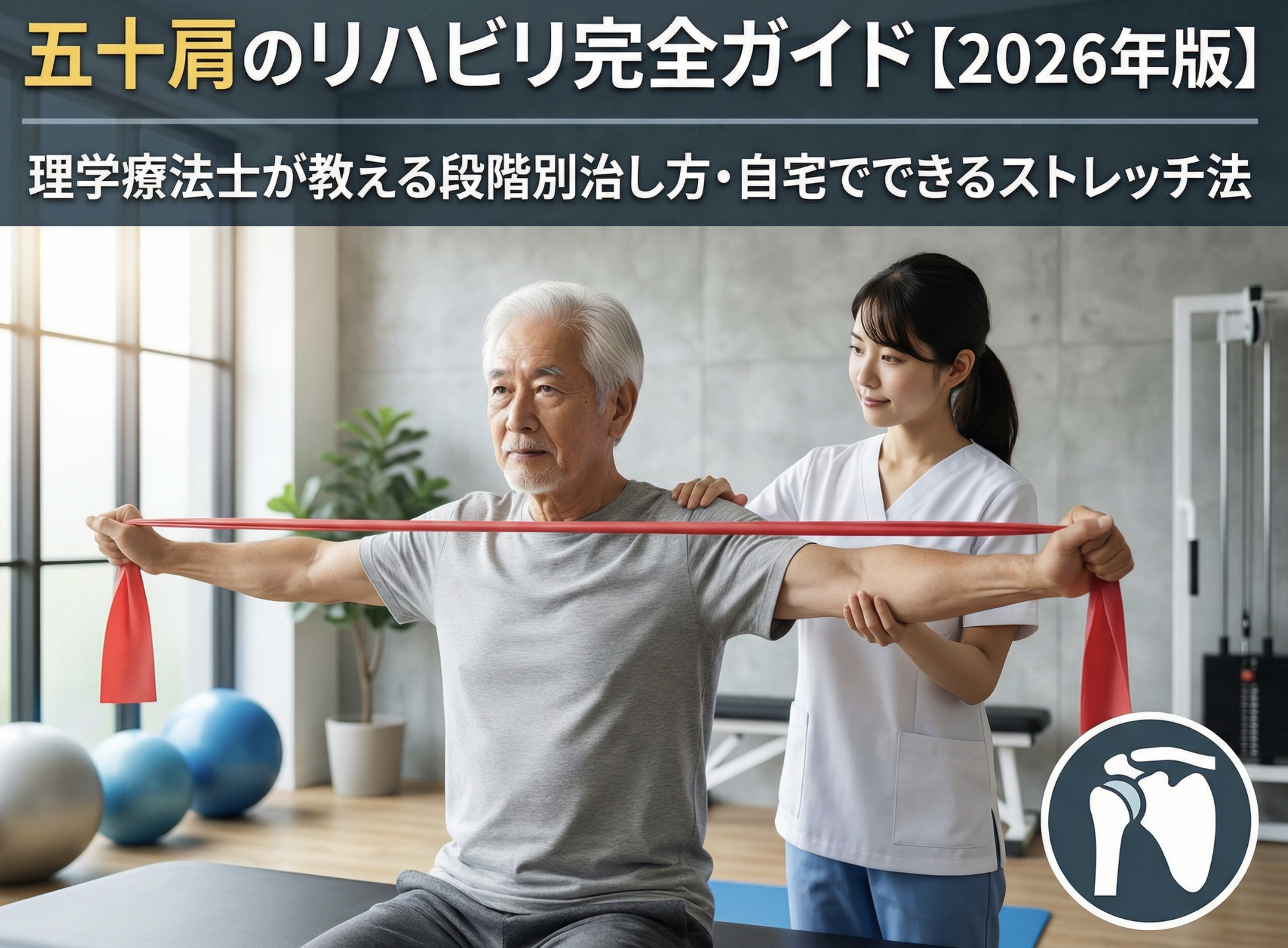 五十肩のリハビリ完全ガイド【2026年版】理学療法士が教える段階別治し方・自宅でできるストレッチ法