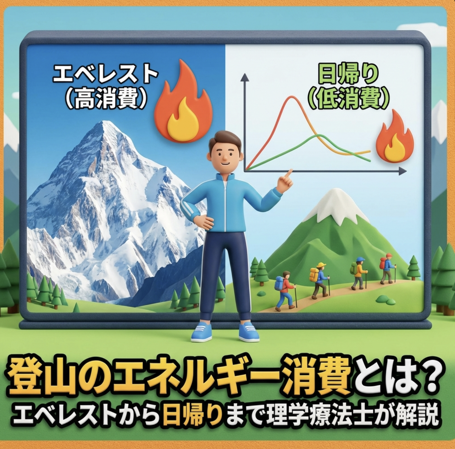 登山のエネルギー消費とは？エベレストから日帰り登山まで理学療法士が解説