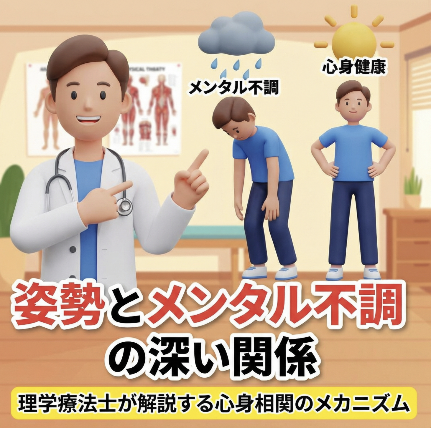 姿勢とメンタル不調の深い関係｜理学療法士が解説する心身相関のメカニズム