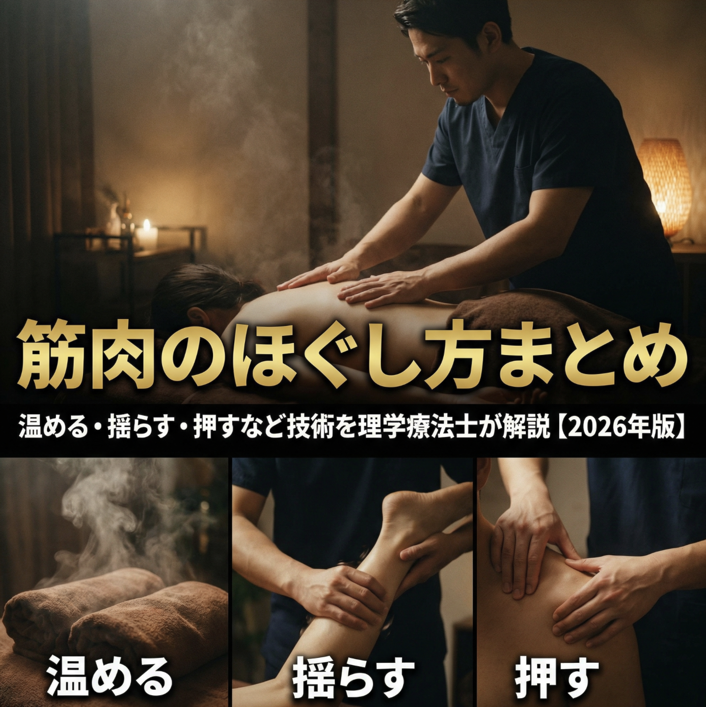 筋肉のほぐし方まとめ｜温める・揺らす・押すなど技術を理学療法士が解説【2026年版】