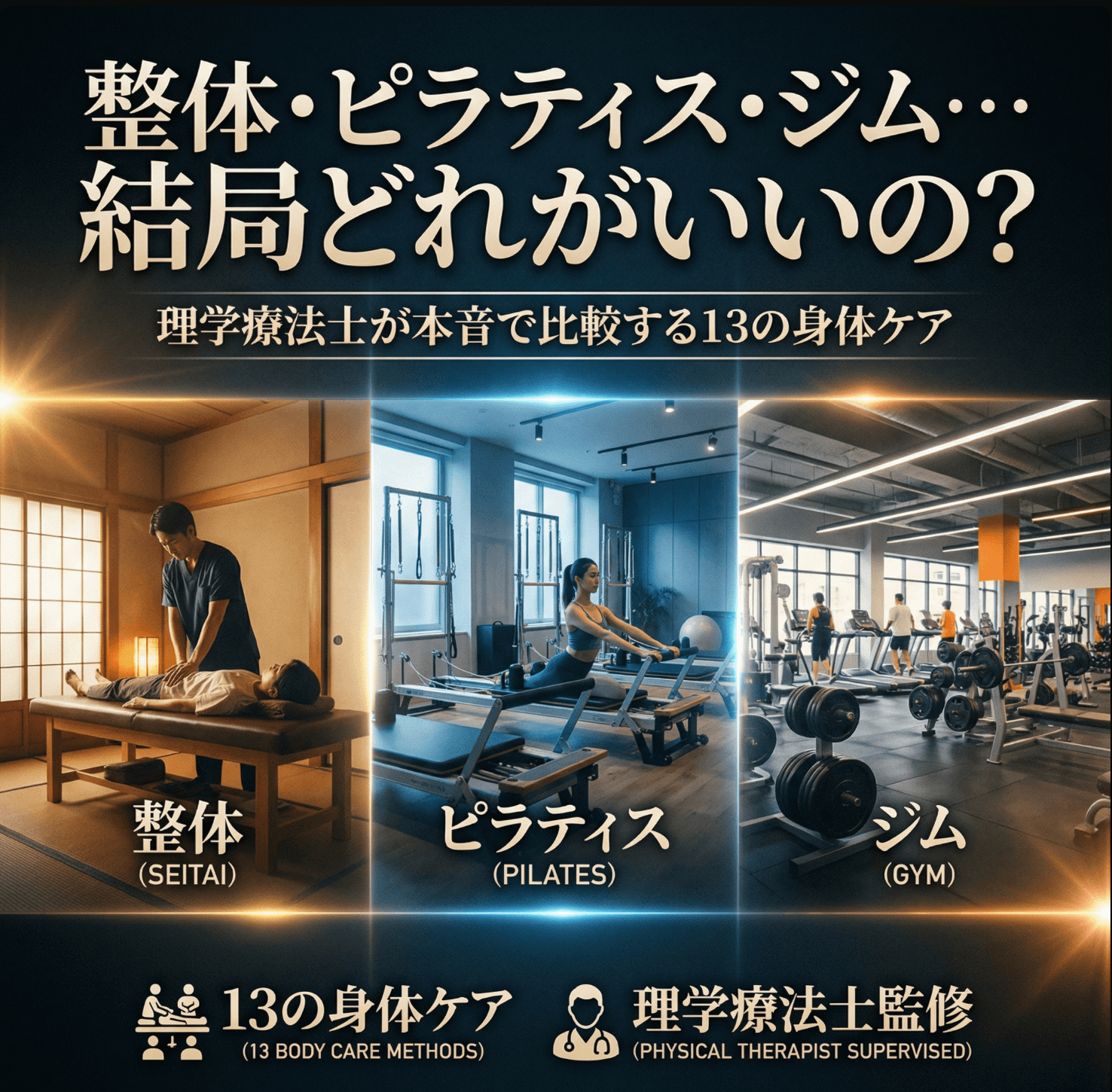 整体・ピラティス・ジム…結局どれがいいの？理学療法士が本音で比較する13の身体ケア