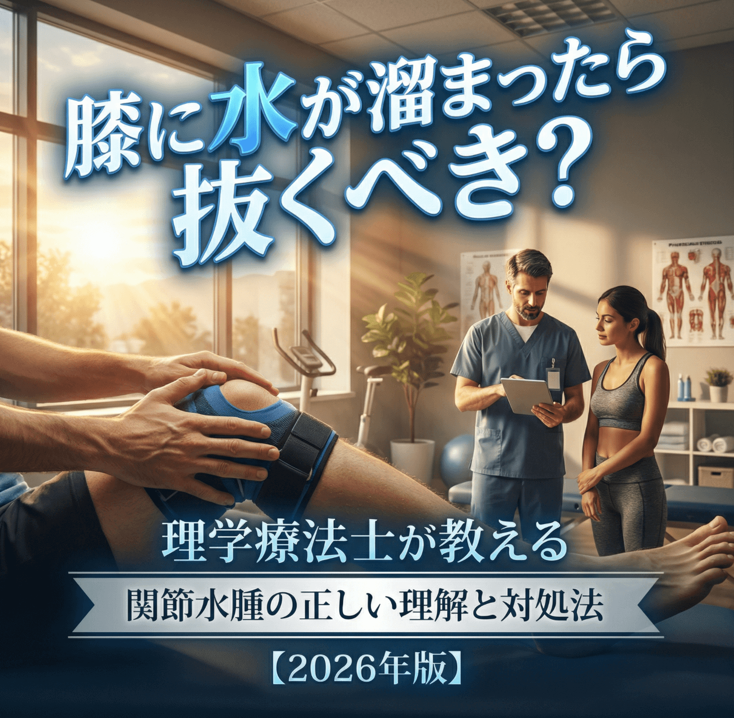 膝に水が溜まったら抜くべき？理学療法士が教える関節水腫の正しい理解と対処法【2026年版】