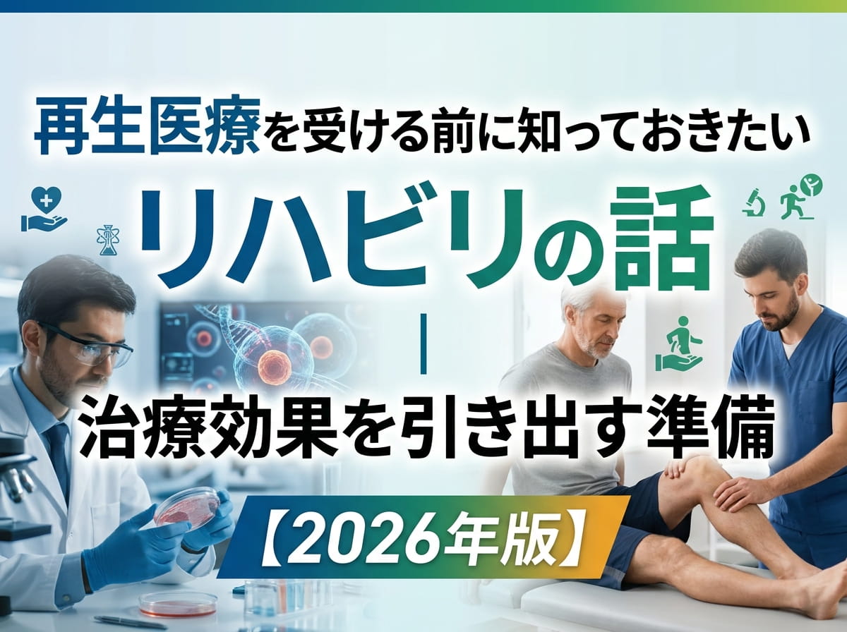 再生医療を受ける前に知っておきたいリハビリの話｜治療効果を引き出す準備【2026年版】