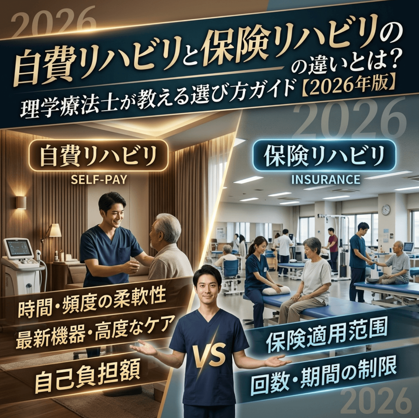 自費リハビリと保険リハビリの違いとは？理学療法士が教える選び方ガイド【2026年版】