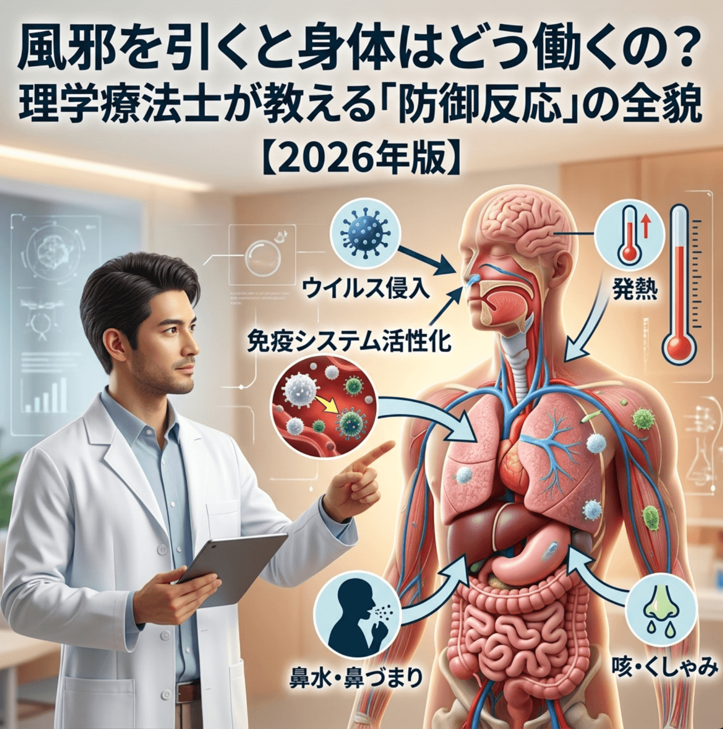 風邪を引くと身体はどう働くの？理学療法士が教える「防御反応」の全貌【2026年版】