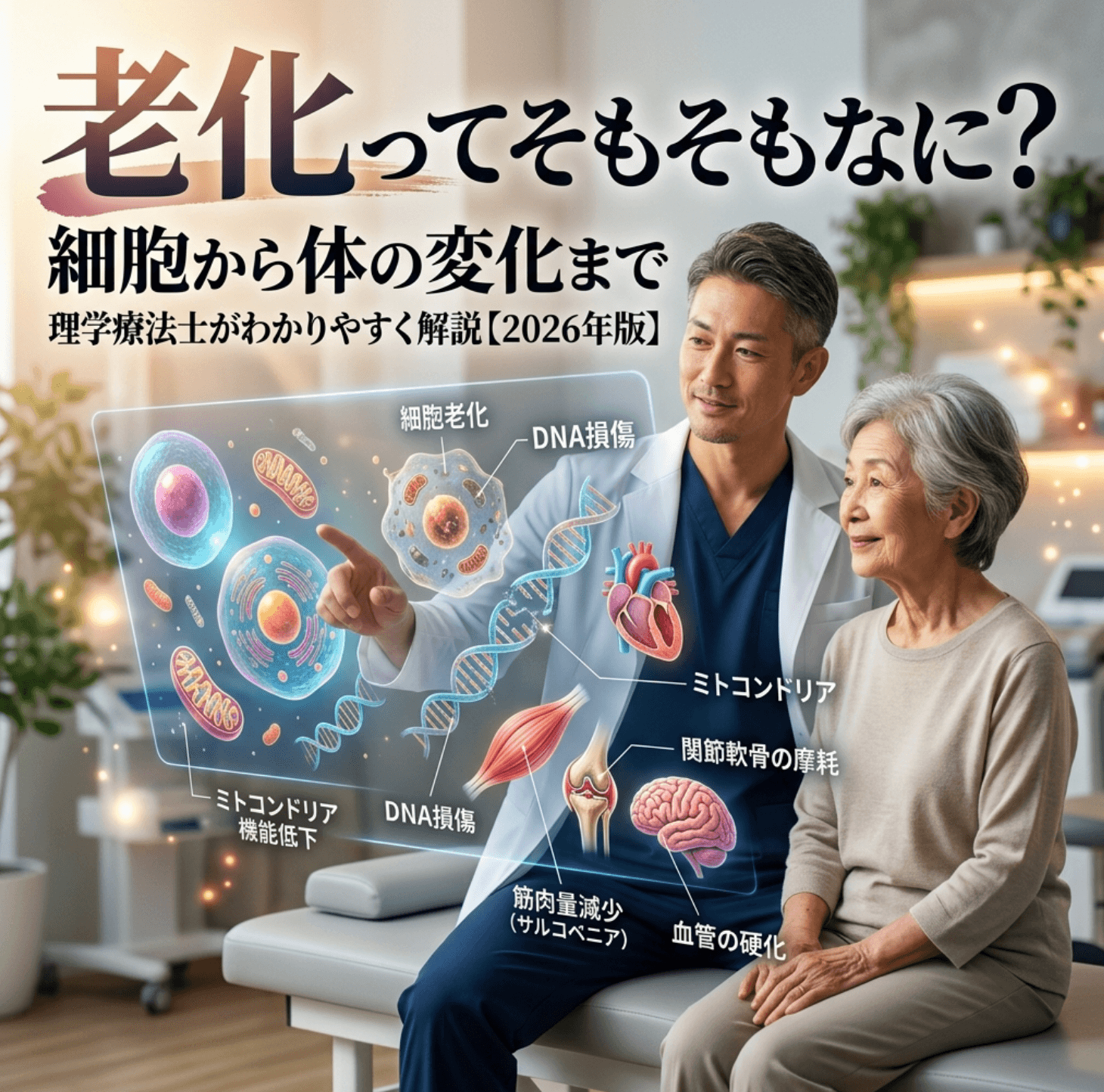 老化ってそもそもなに？細胞から体の変化まで理学療法士がわかりやすく解説【2026年版】