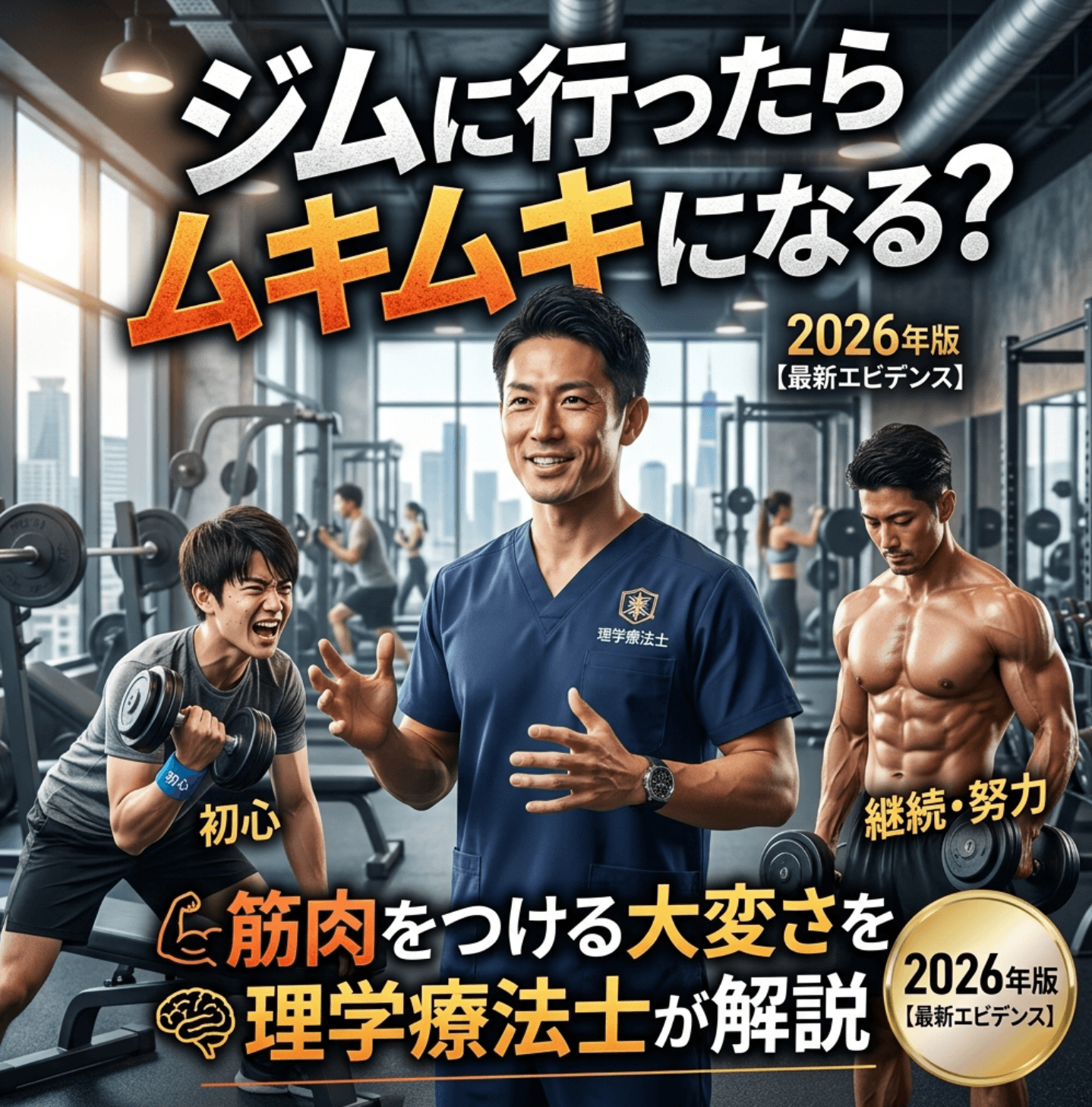 ジムに行ったらムキムキになる？筋肉をつける大変さを理学療法士が解説【2026年版】