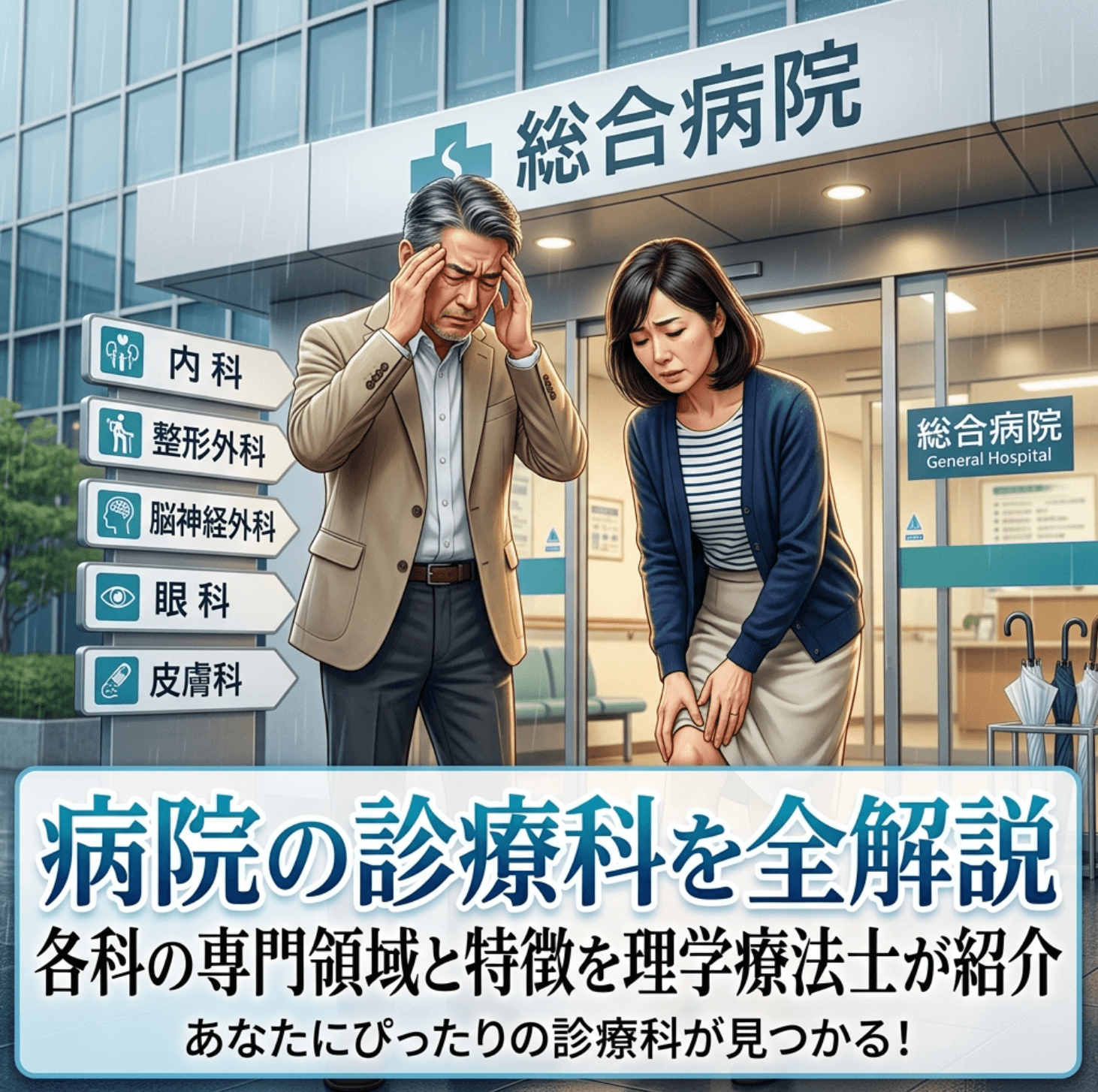 病院の診療科を全解説｜各科の専門領域と特徴を理学療法士が紹介