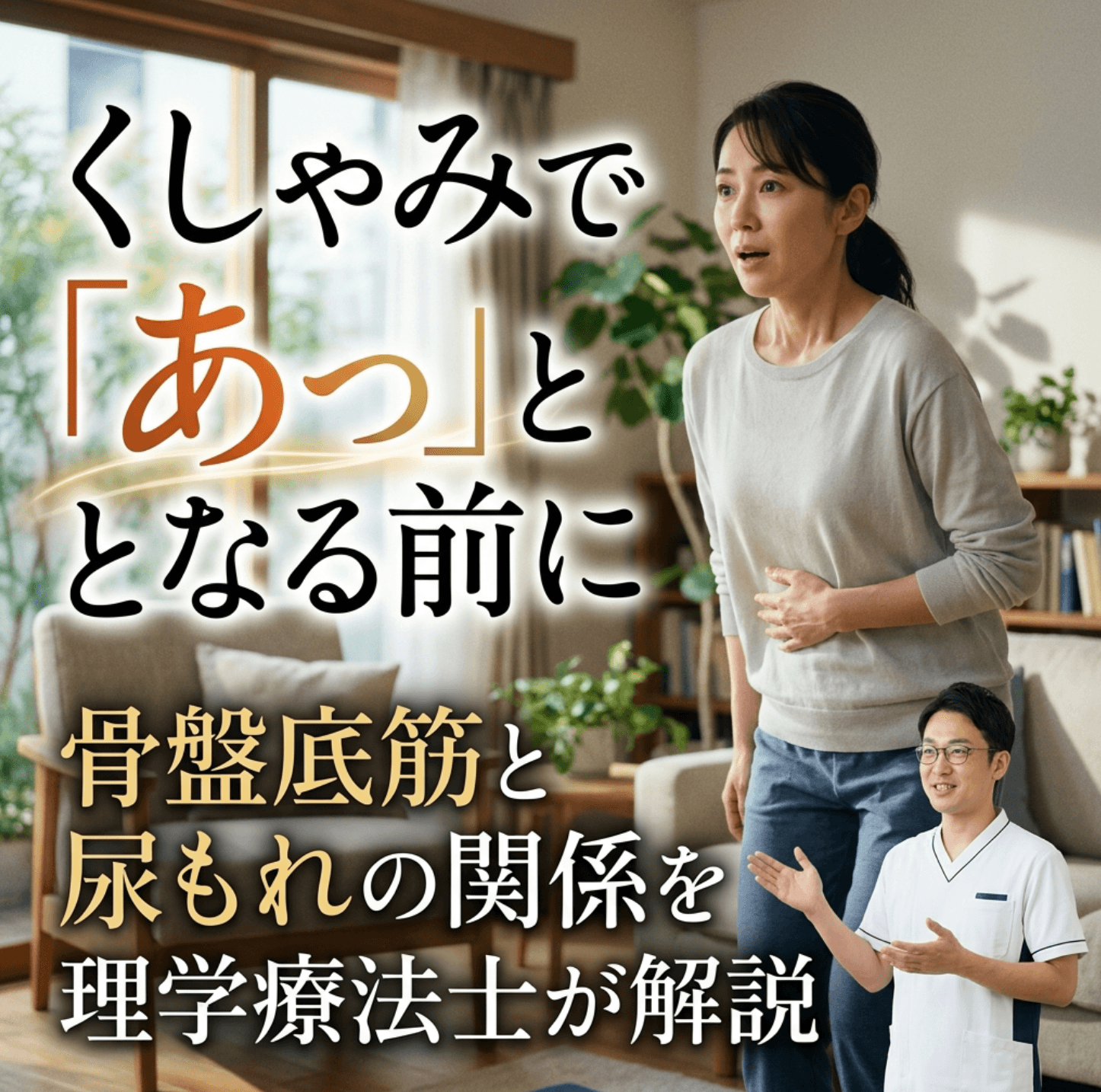 くしゃみで「あっ」となる前に｜骨盤底筋と尿もれの関係を理学療法士が解説