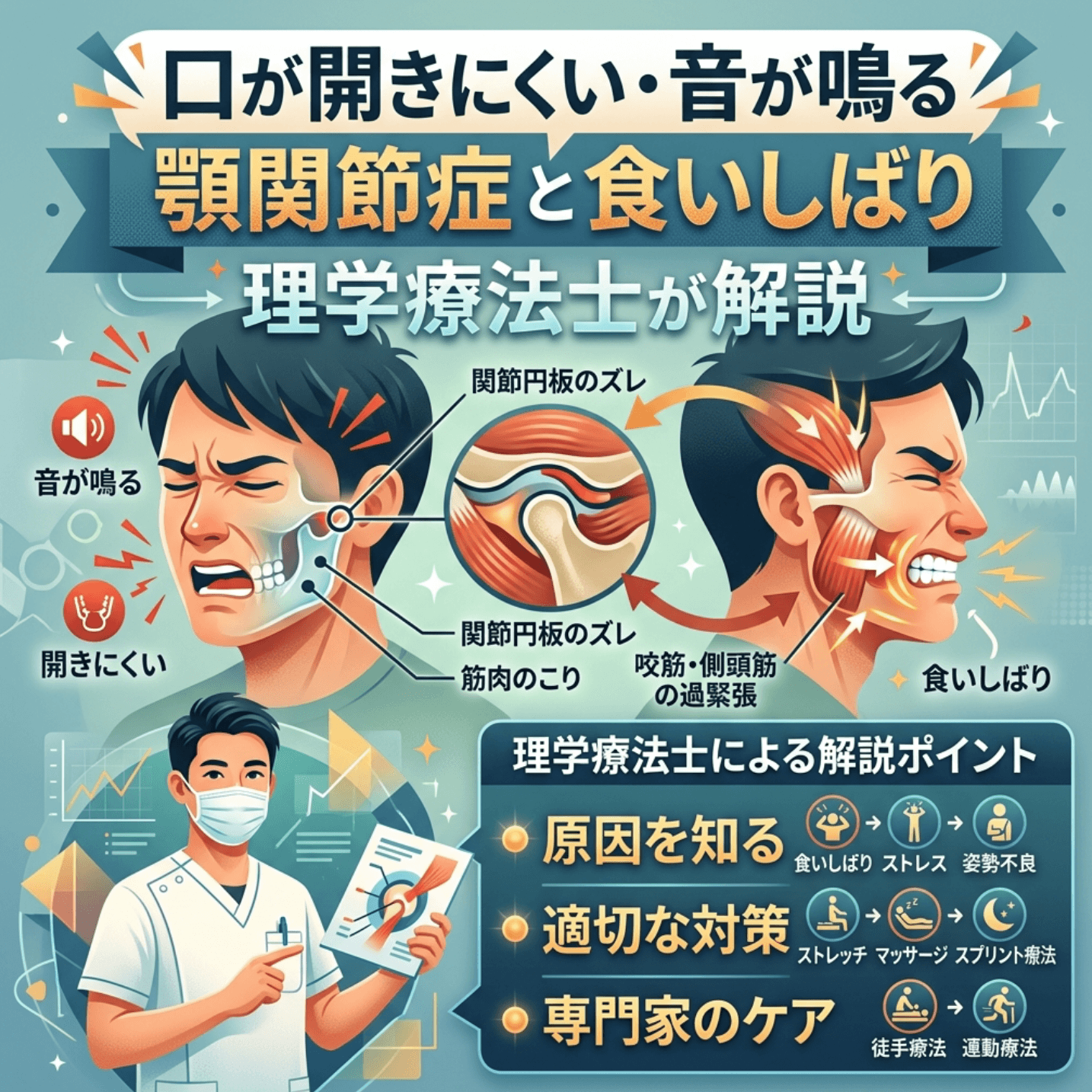 口が開きにくい・音が鳴る｜顎関節症と食いしばりを理学療法士が解説
