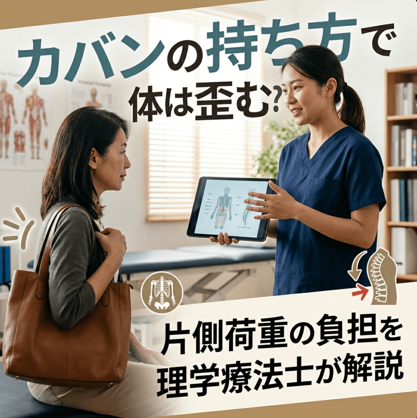 カバンの持ち方で体は歪む？片側荷重の負担を理学療法士が解説
