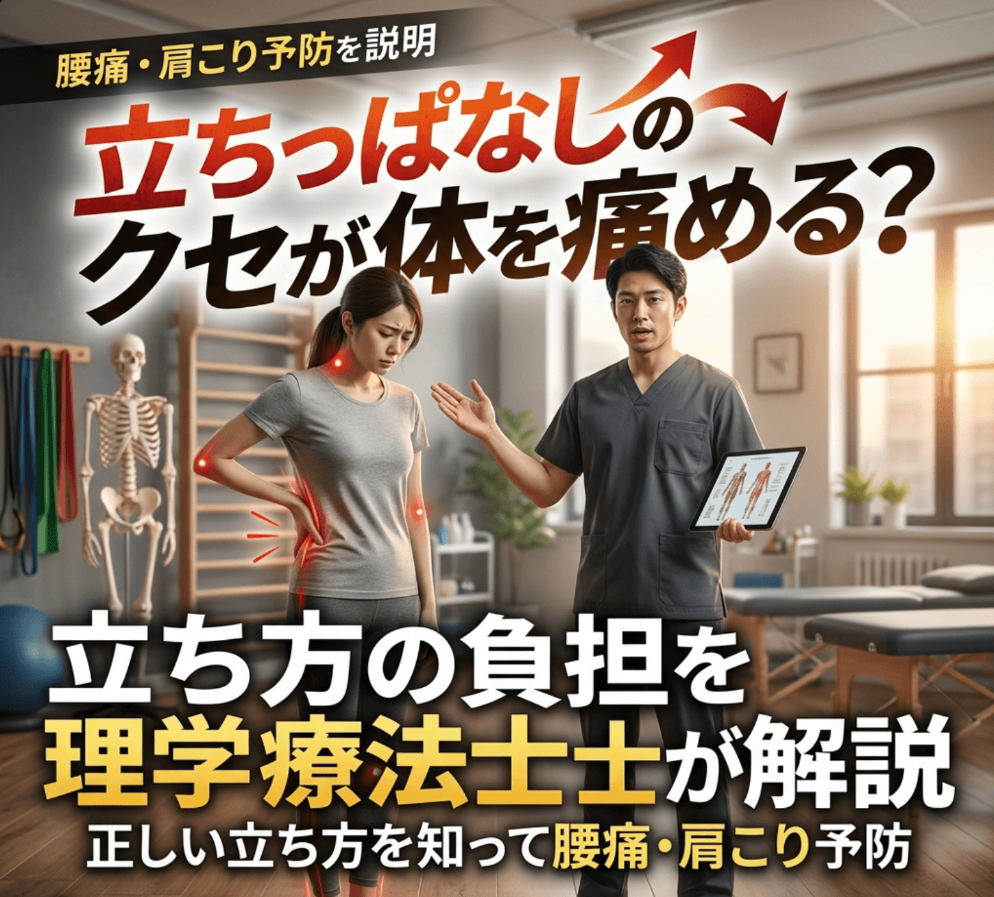 立ちっぱなしのクセが体を痛める？立ち方の負担を理学療法士が解説