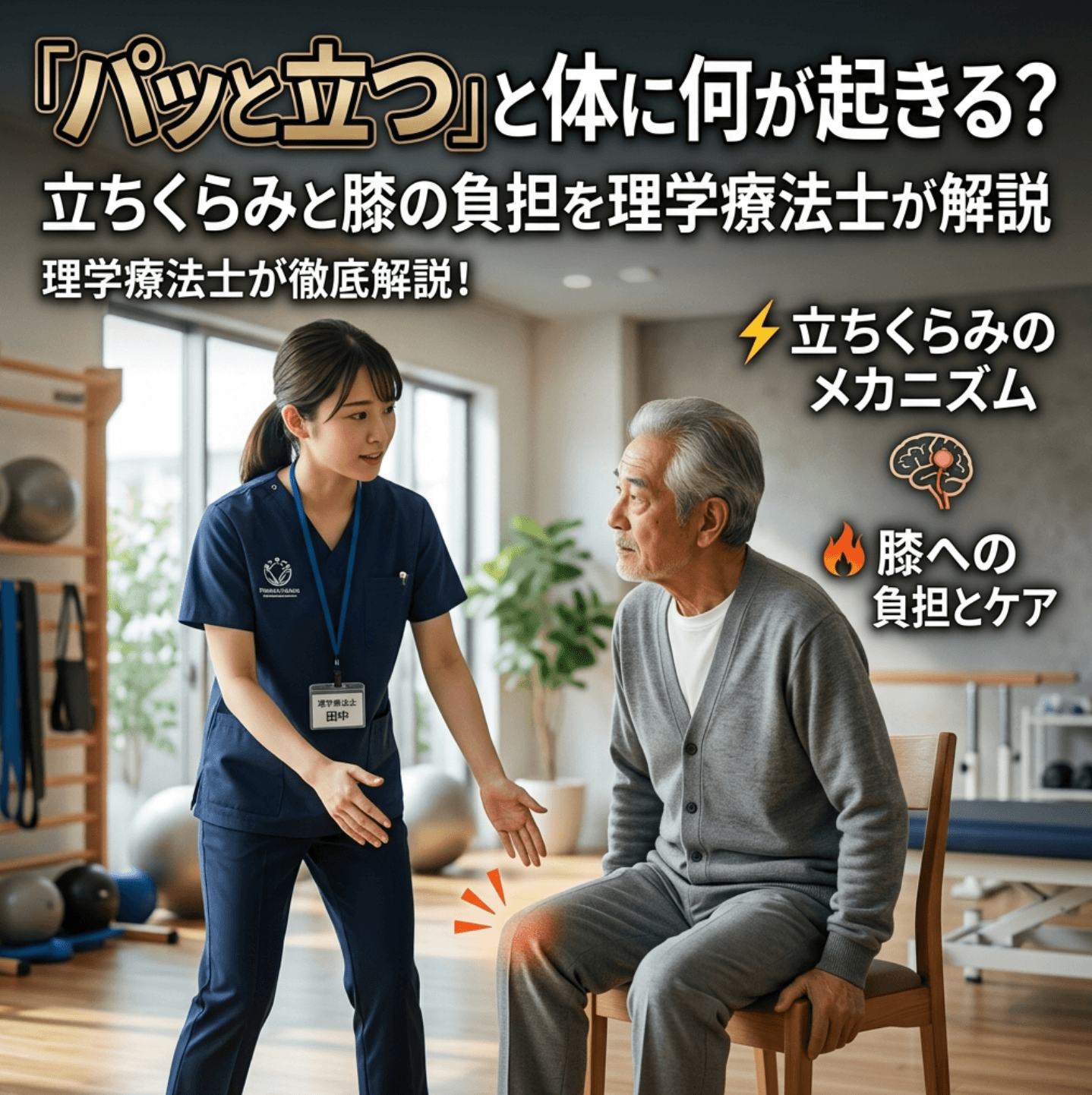 「パッと立つ」と体に何が起きる？立ちくらみと膝の負担を理学療法士が解説