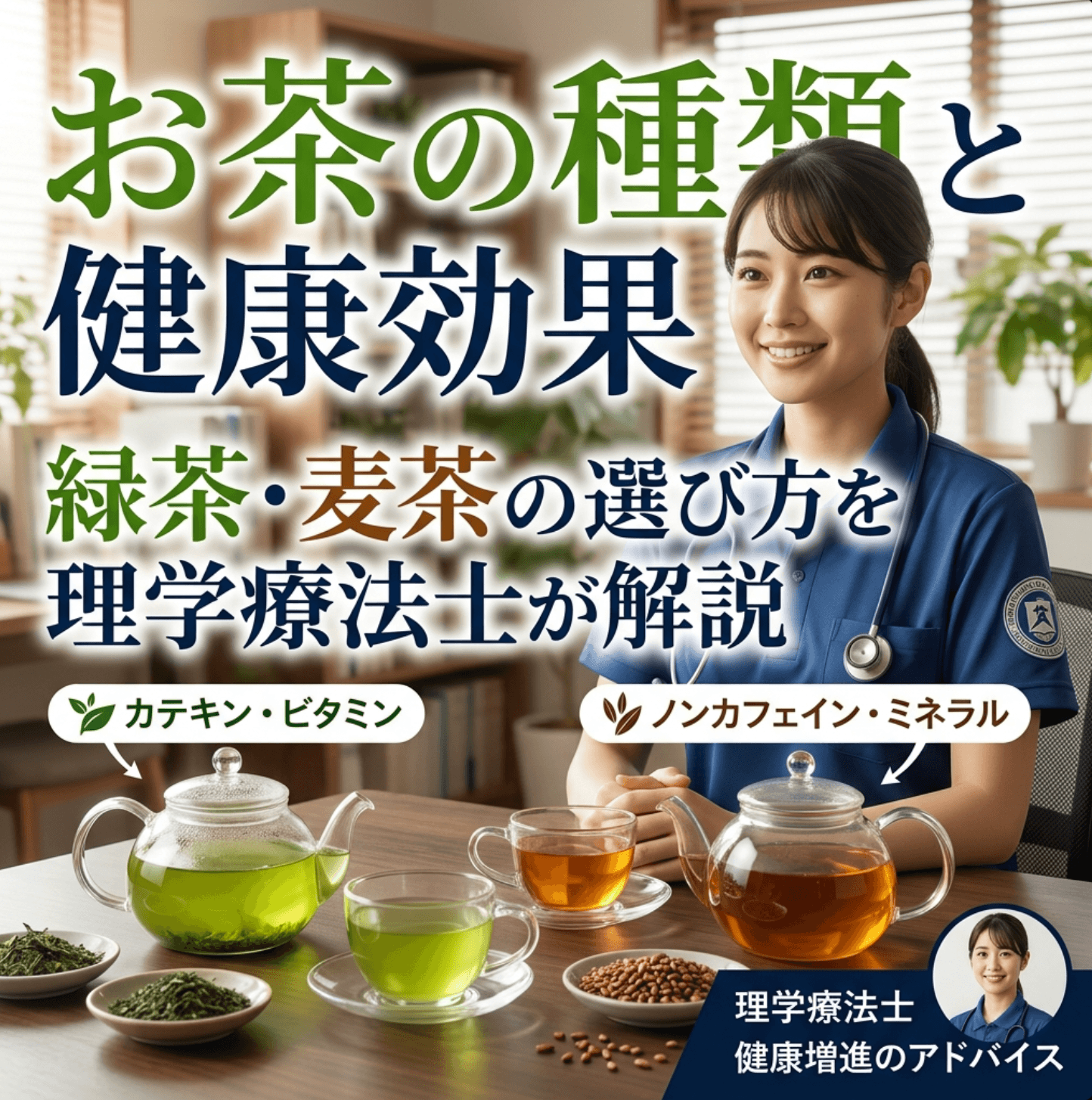 お茶の種類と健康効果｜緑茶・麦茶の選び方を理学療法士が解説