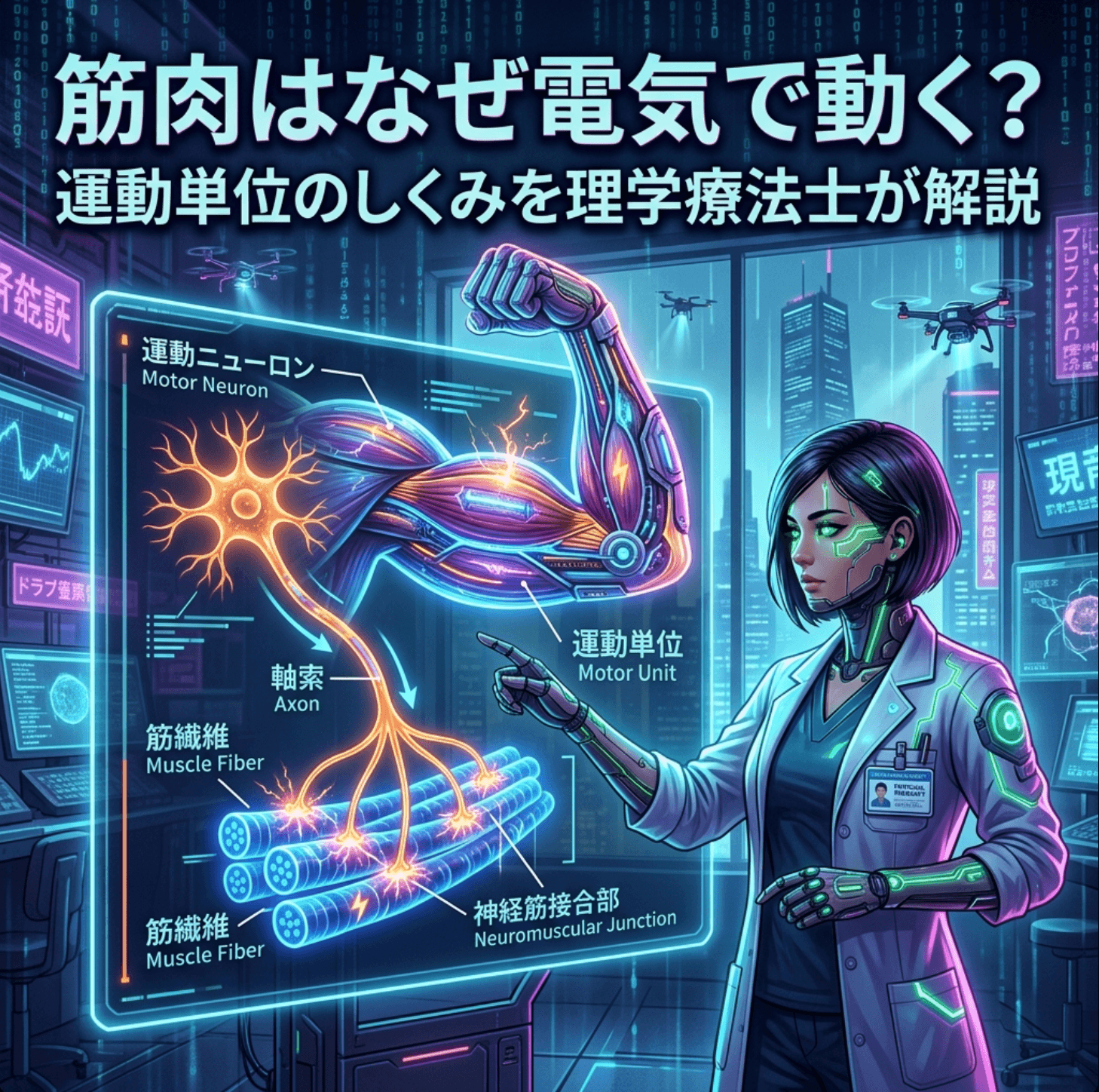筋肉はなぜ電気で動く？運動単位のしくみを理学療法士が解説
