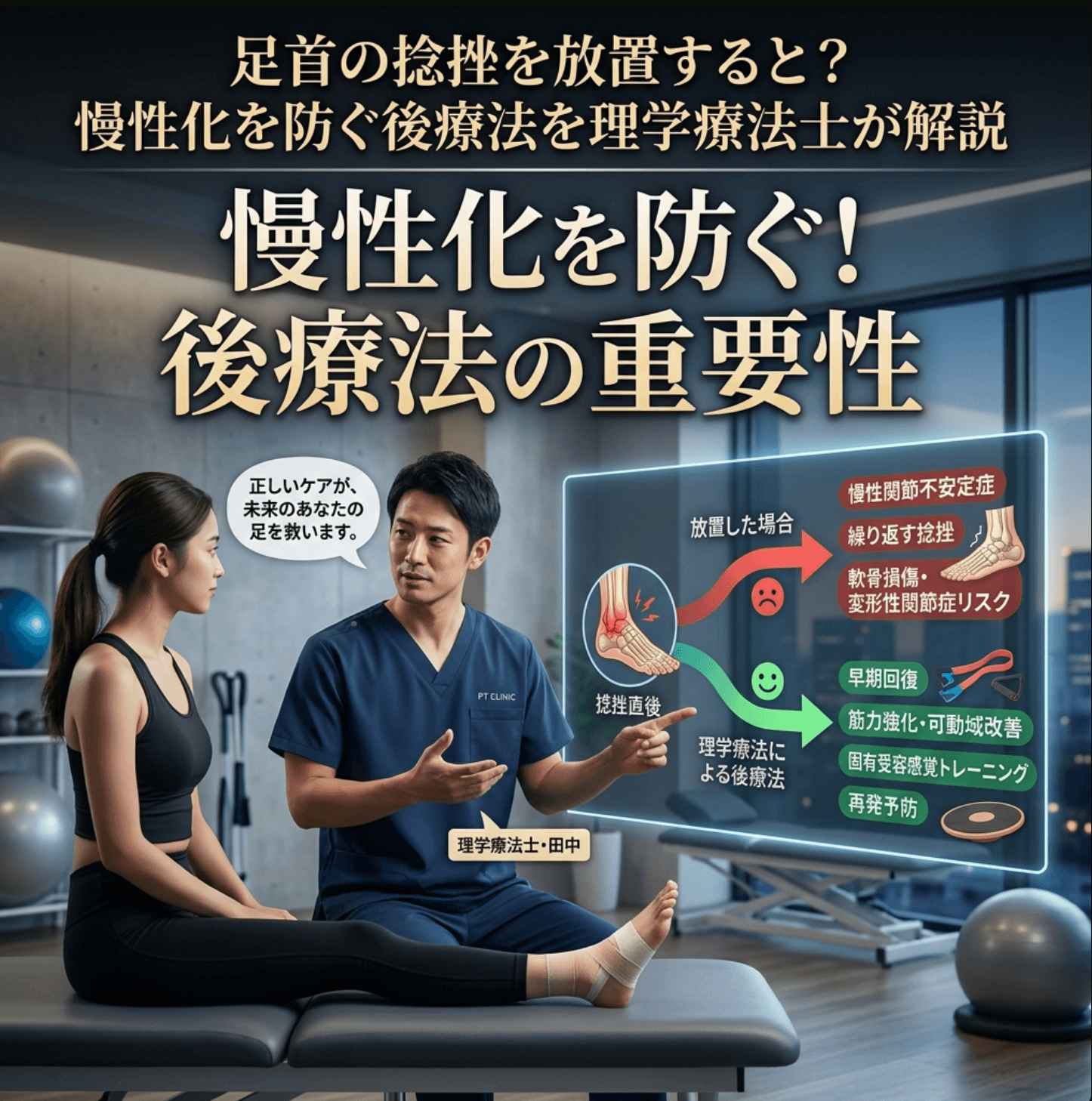 足首の捻挫を放置すると？慢性化を防ぐ後療法を理学療法士が解説