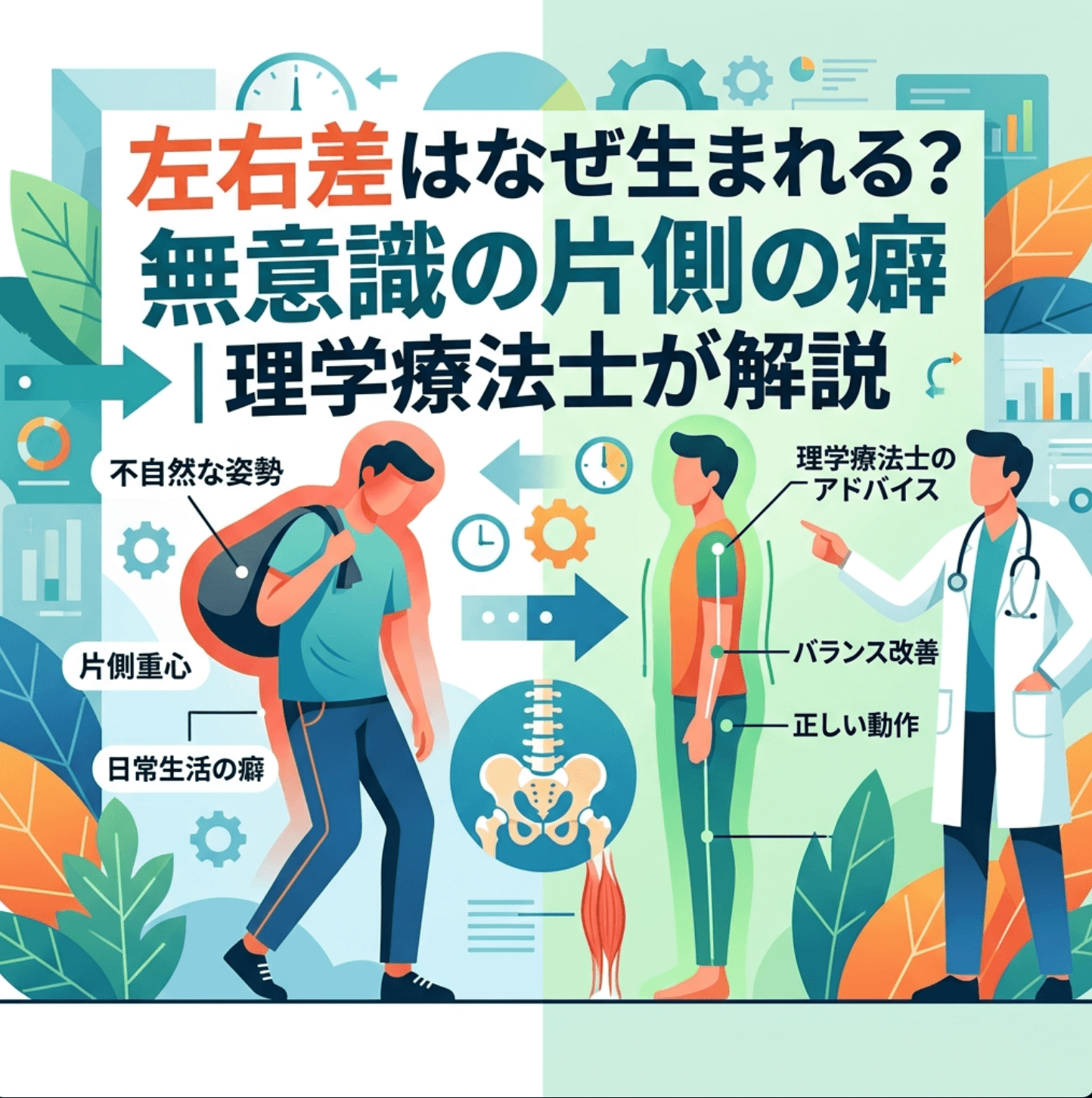 左右差はなぜ生まれる？無意識の片側の癖｜理学療法士が解説